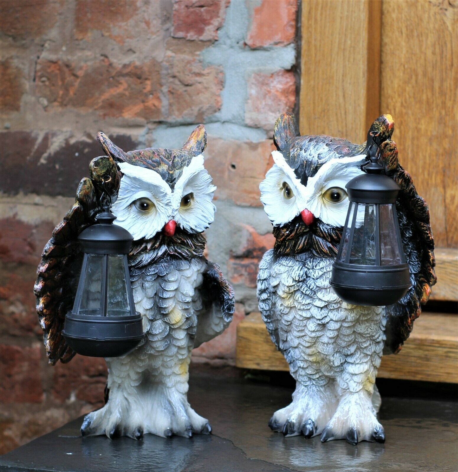 Garden Ornament Solar Owl with Lantern