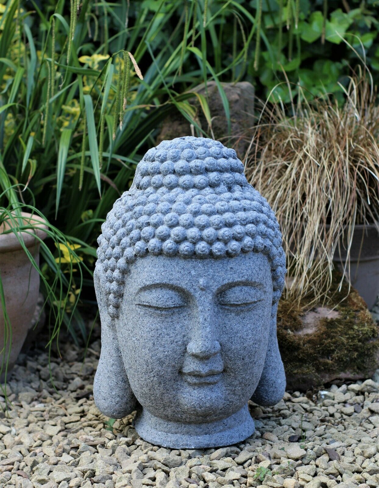 Stone Effect Buddha Head