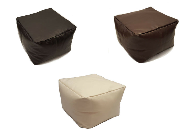 Faux Leather Beanbag Footstool