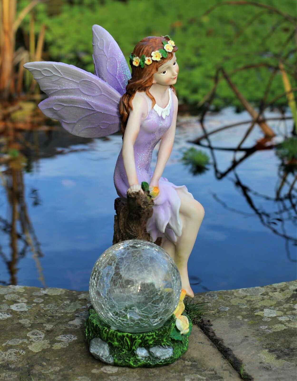 Solar Sitting Fairy Garden Ornament