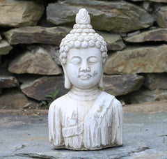 Buddha bust Ornament - Stone Drift Wood Effect