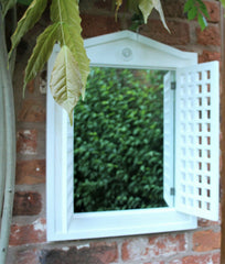 White Shutter Mirror - Indoor & Outdoor