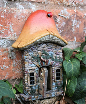 Mushroom Fairy Door with Opening and Closing Door