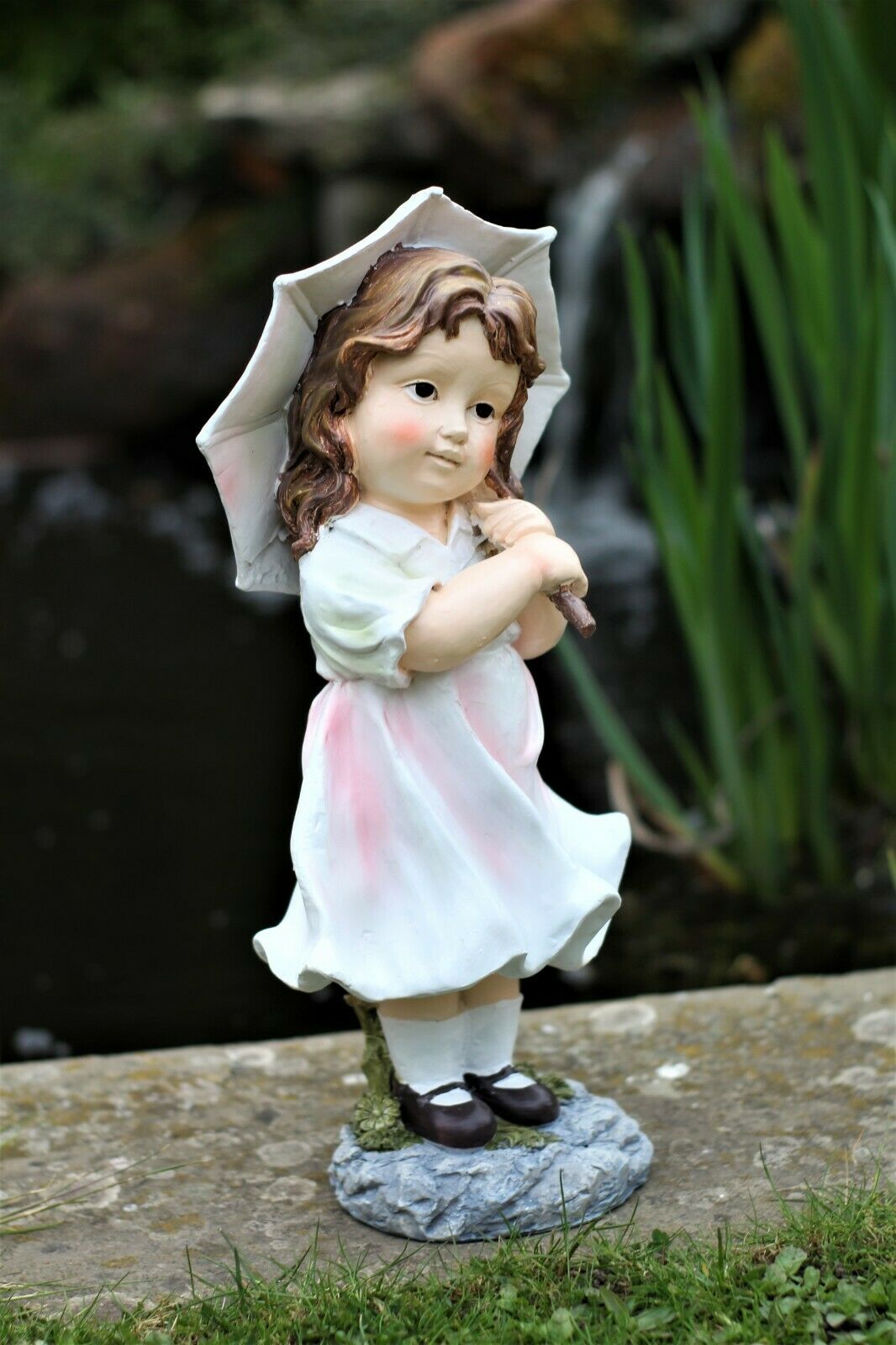 Garden Little Girl with Umbrella