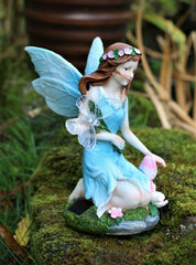 Solar Kneeling Fairy Garden Ornament