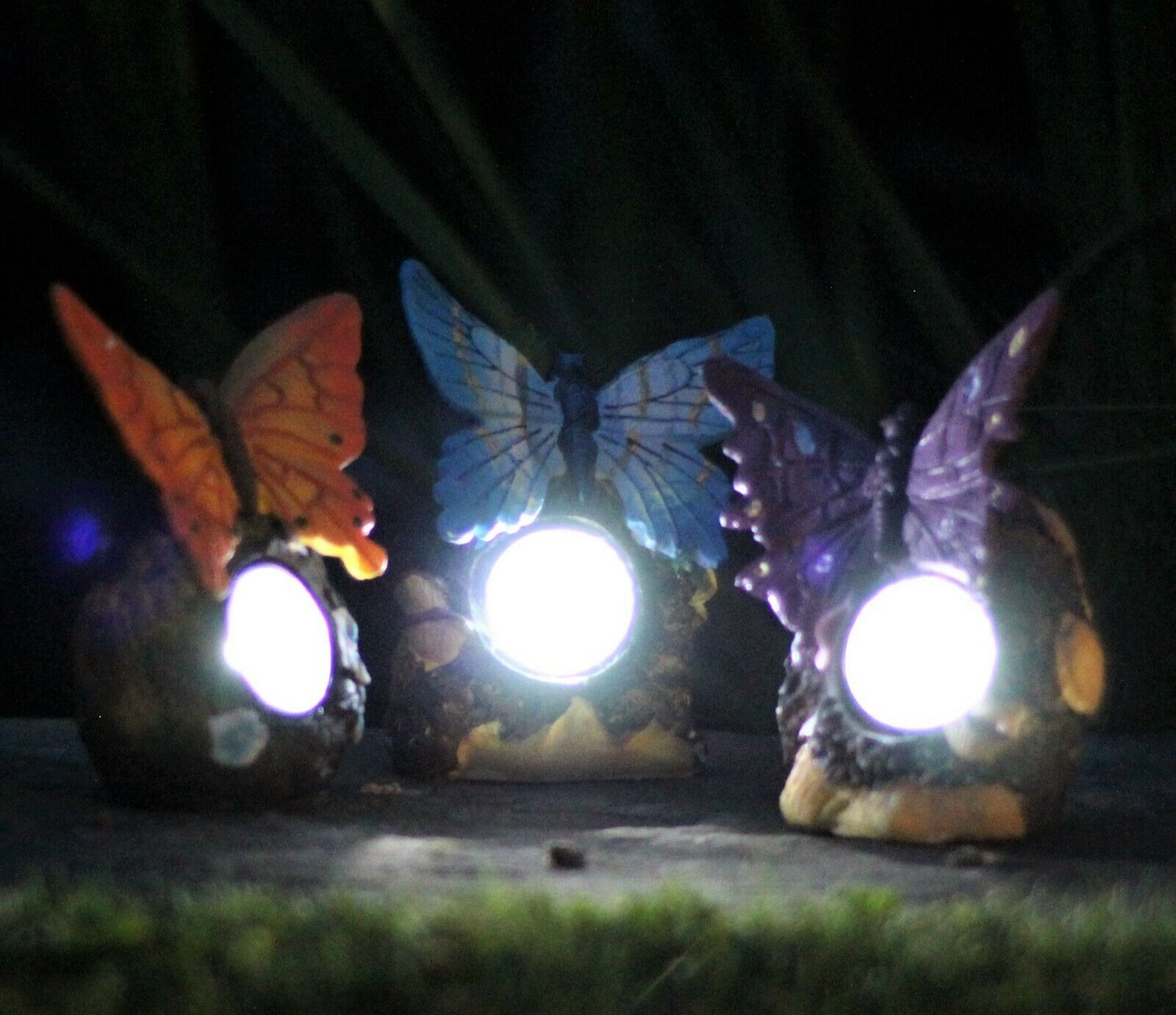 3 Solar Butterfly Spotlights