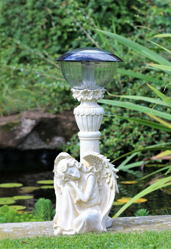 LED Solar Cherub Garden Ornament