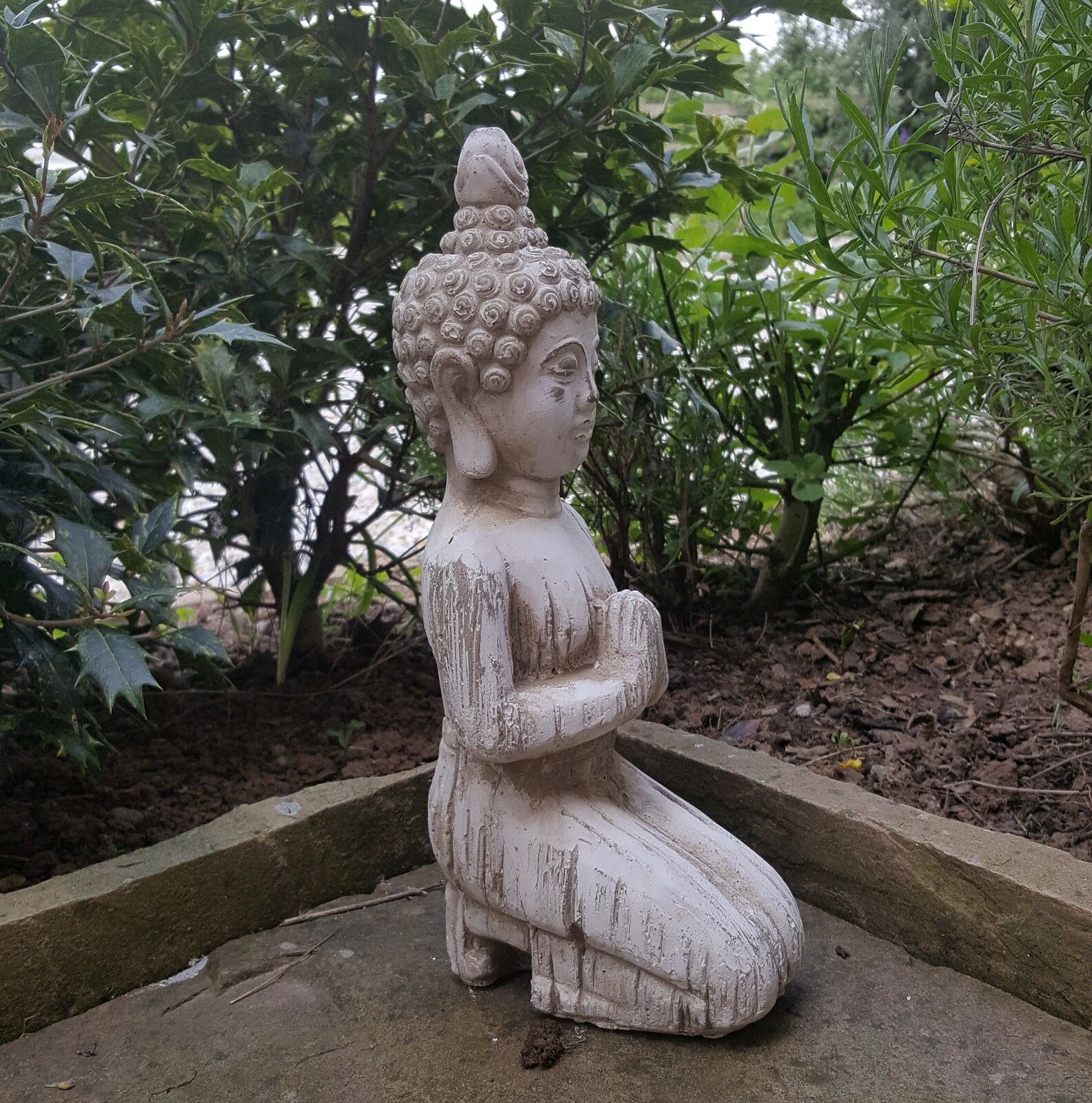 Drift Wood Effect Kneeling Buddha