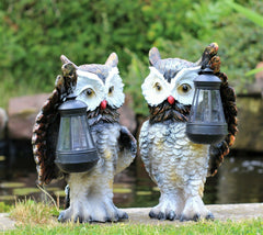 Garden Ornament Solar Owl with Lantern