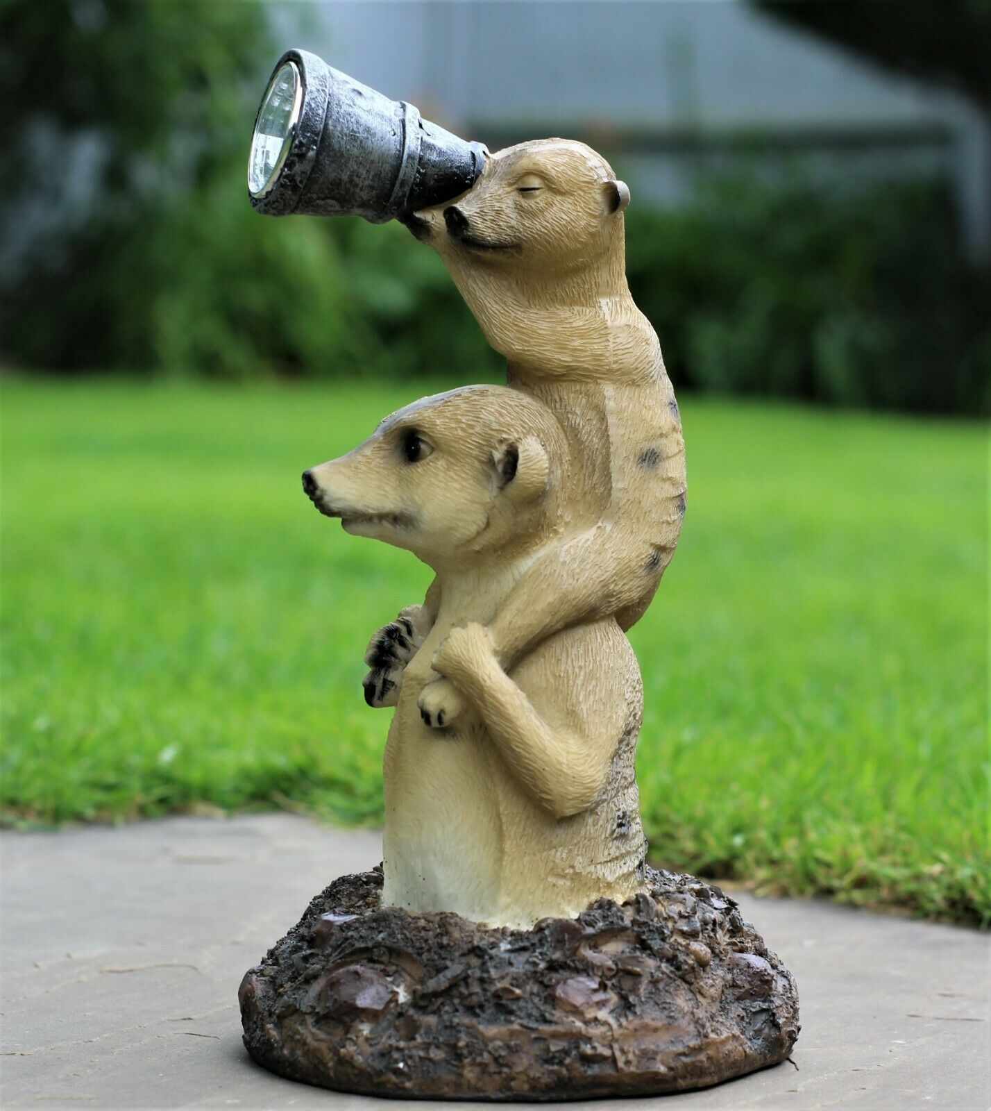 Solar Meerkat Family Garden Ornament