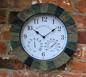 Slate Effect Garden Wall Clock