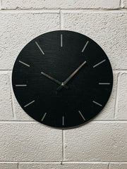 Black Slate & Silver Simplistic Wall Clock