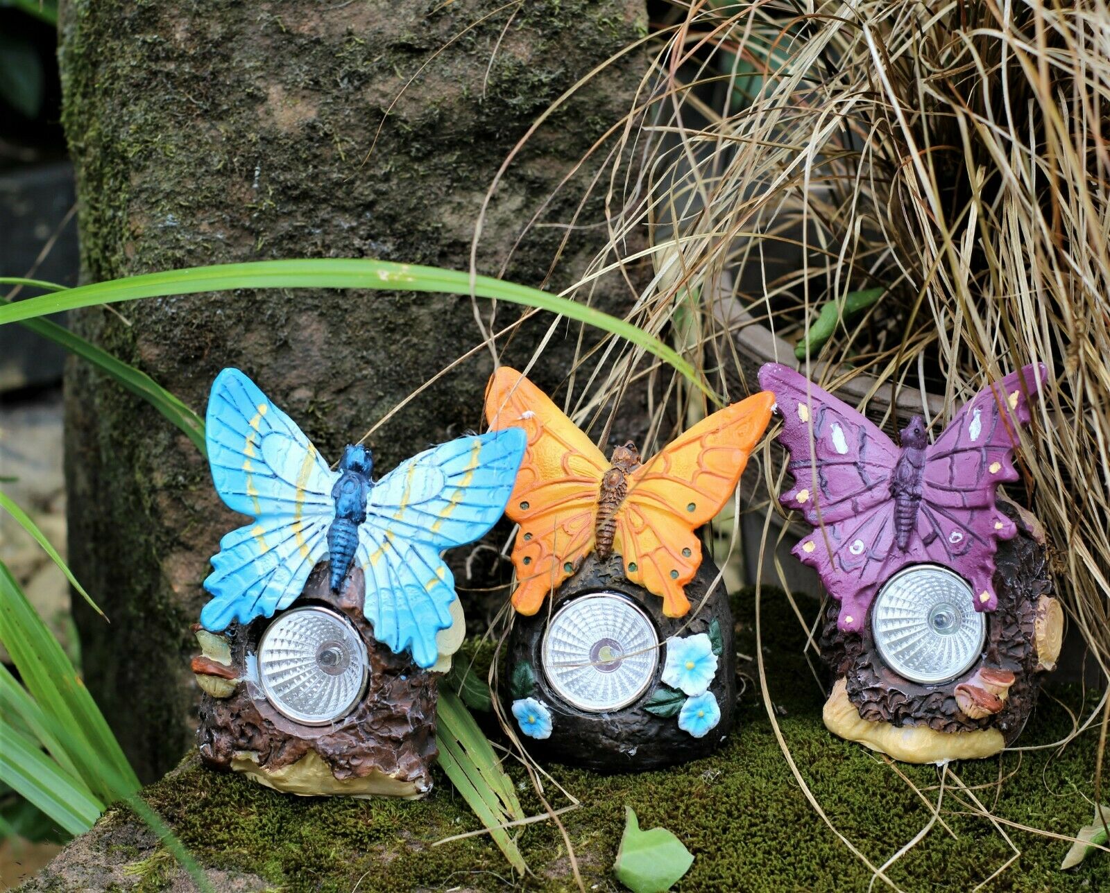 3 Solar Butterfly Spotlights