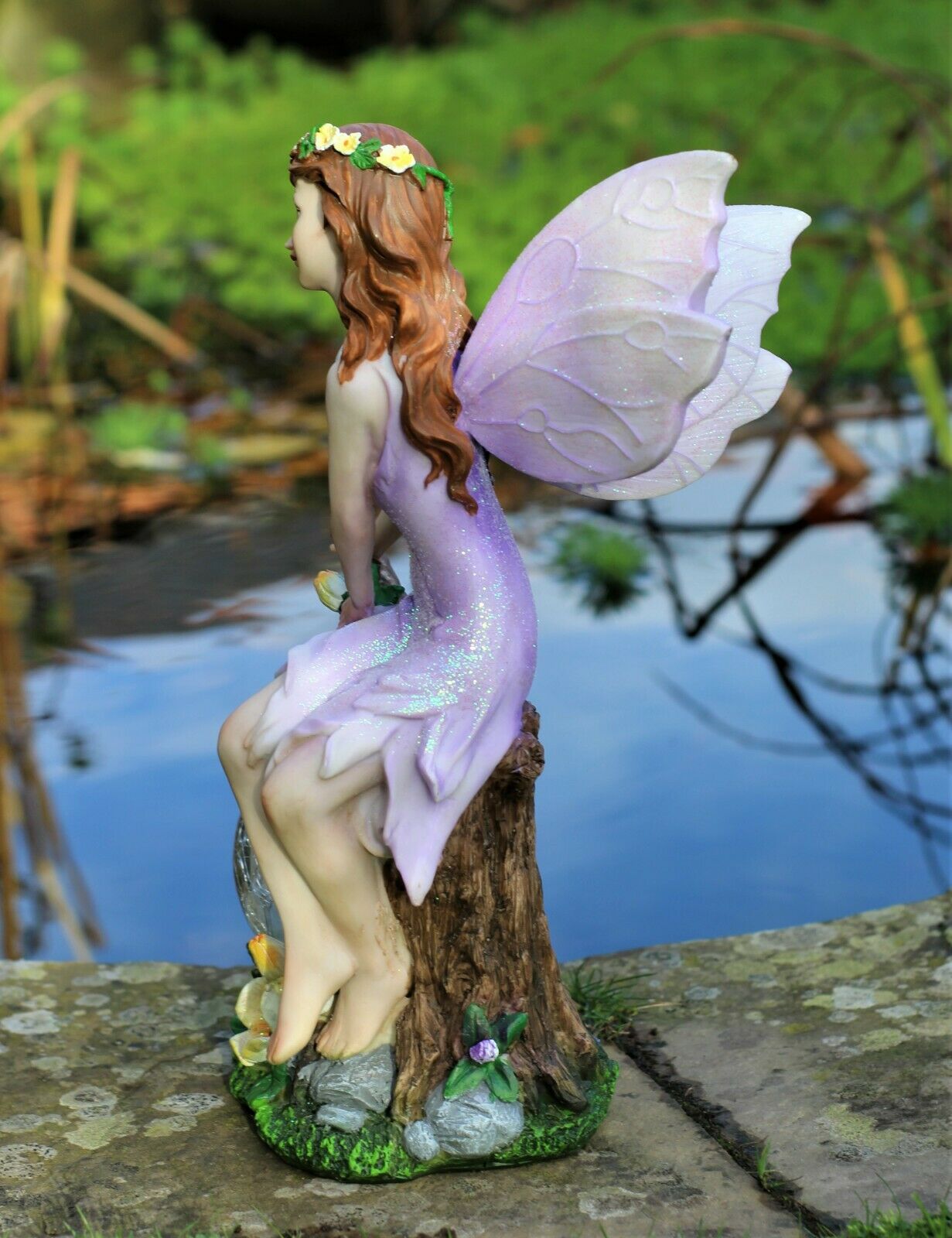 Solar Sitting Fairy Garden Ornament