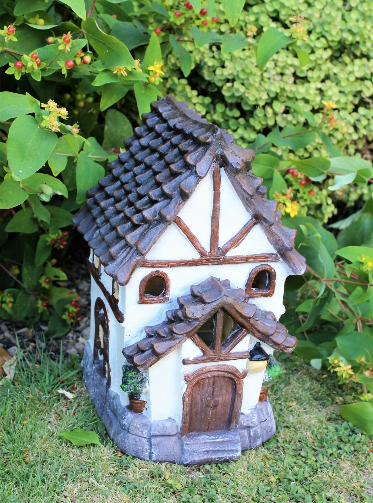 Large Solar Powered Fairy House - Tudor Style