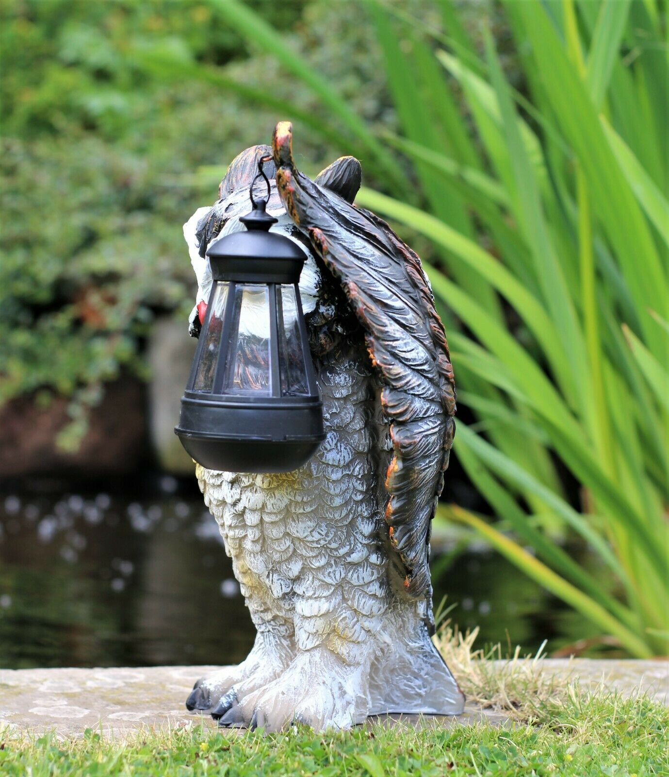 Garden Ornament Solar Owl with Lantern