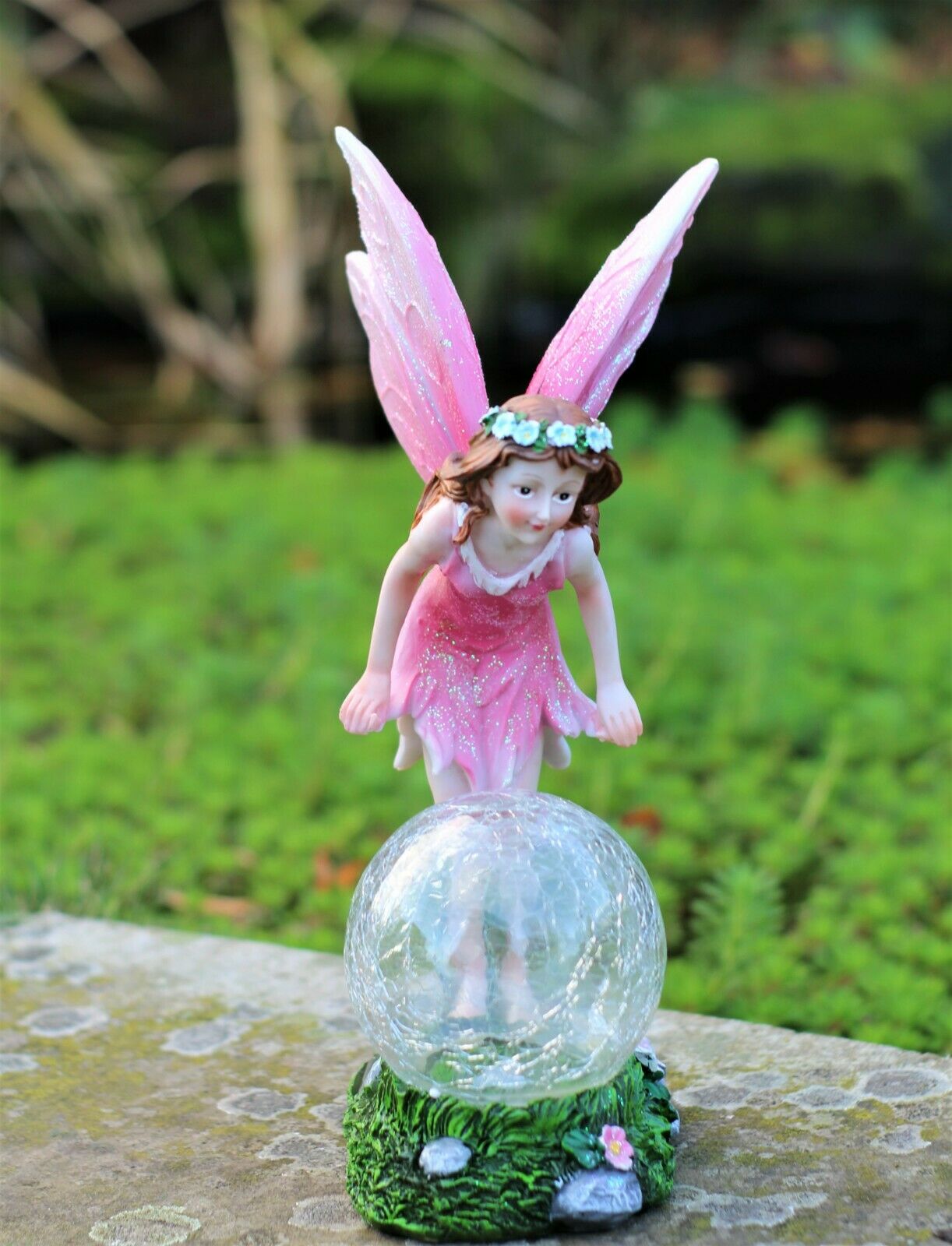 Solar Fairy with a Glass Ball Garden Ornament