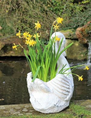 Pot Plant Planter in the Design of a Swan - 45cm