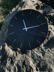 Black Slate & Silver Simplistic Wall Clock