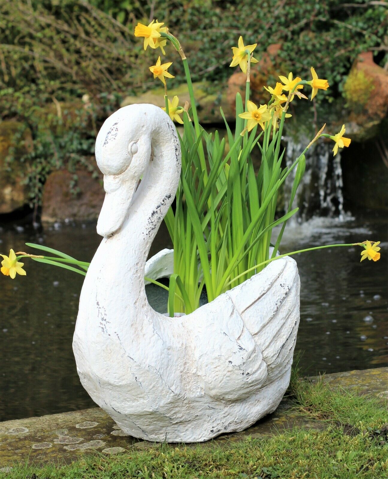 Pot Plant Planter in the Design of a Swan - 45cm