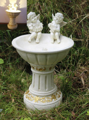 Solar Powered Cherub Bird Bath