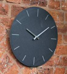 Black Slate & Silver Simplistic Wall Clock