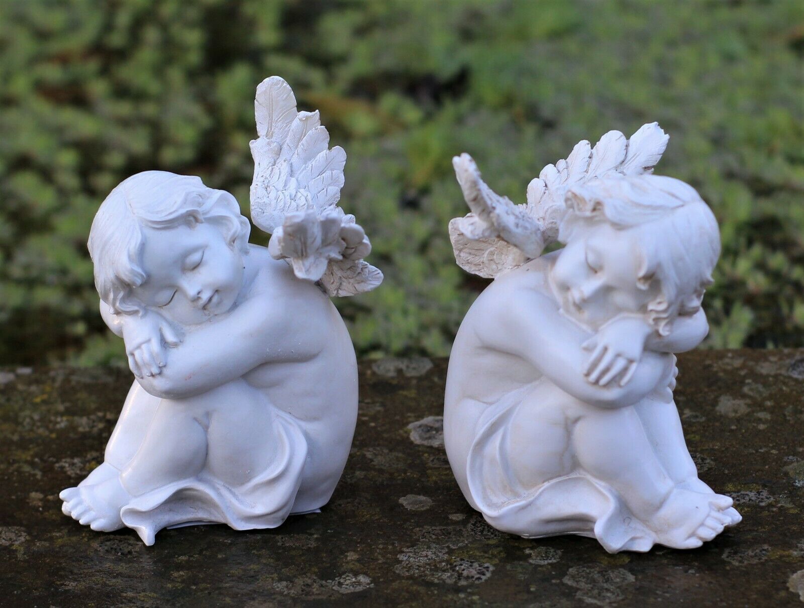 Pair of Sleeping Cherubs Garden Ornament