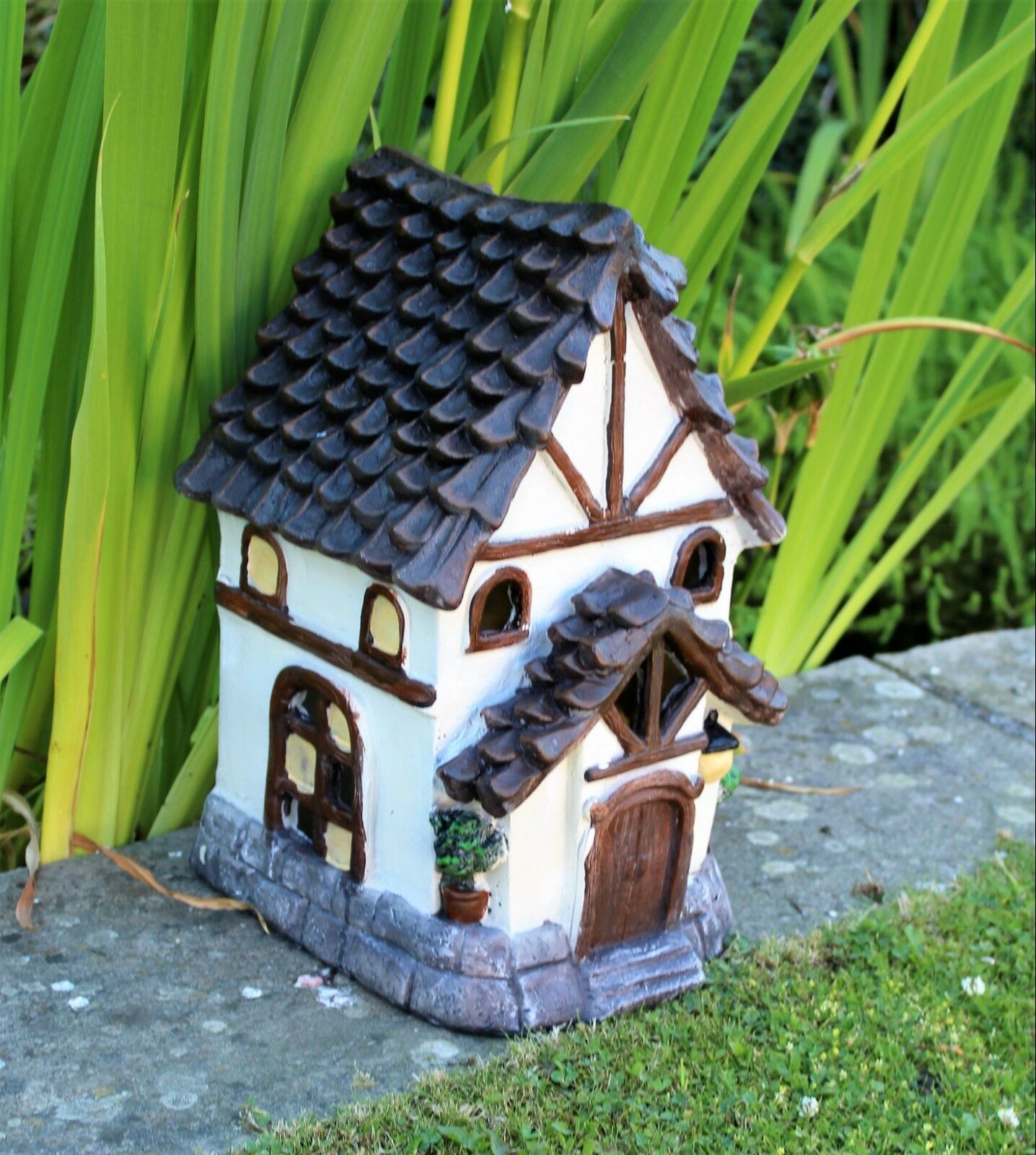 Large Solar Powered Fairy House - Tudor Style