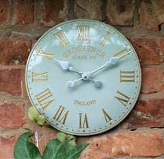 Grey Indoor & Outdoor Hand Painted Wall Clock