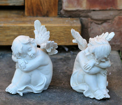 Pair of Sleeping Cherubs Garden Ornament