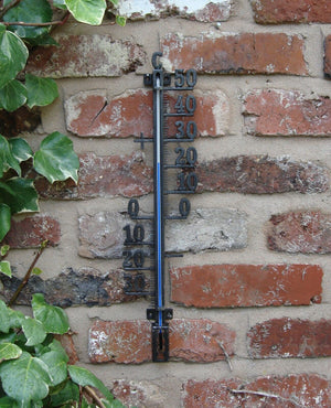 Metal Filigree Garden Wall Skeleton Thermometer Indoor/Outdoor