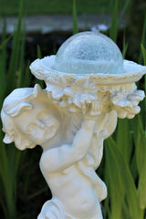 Solar Powered Ornament Cherub Garden Statue