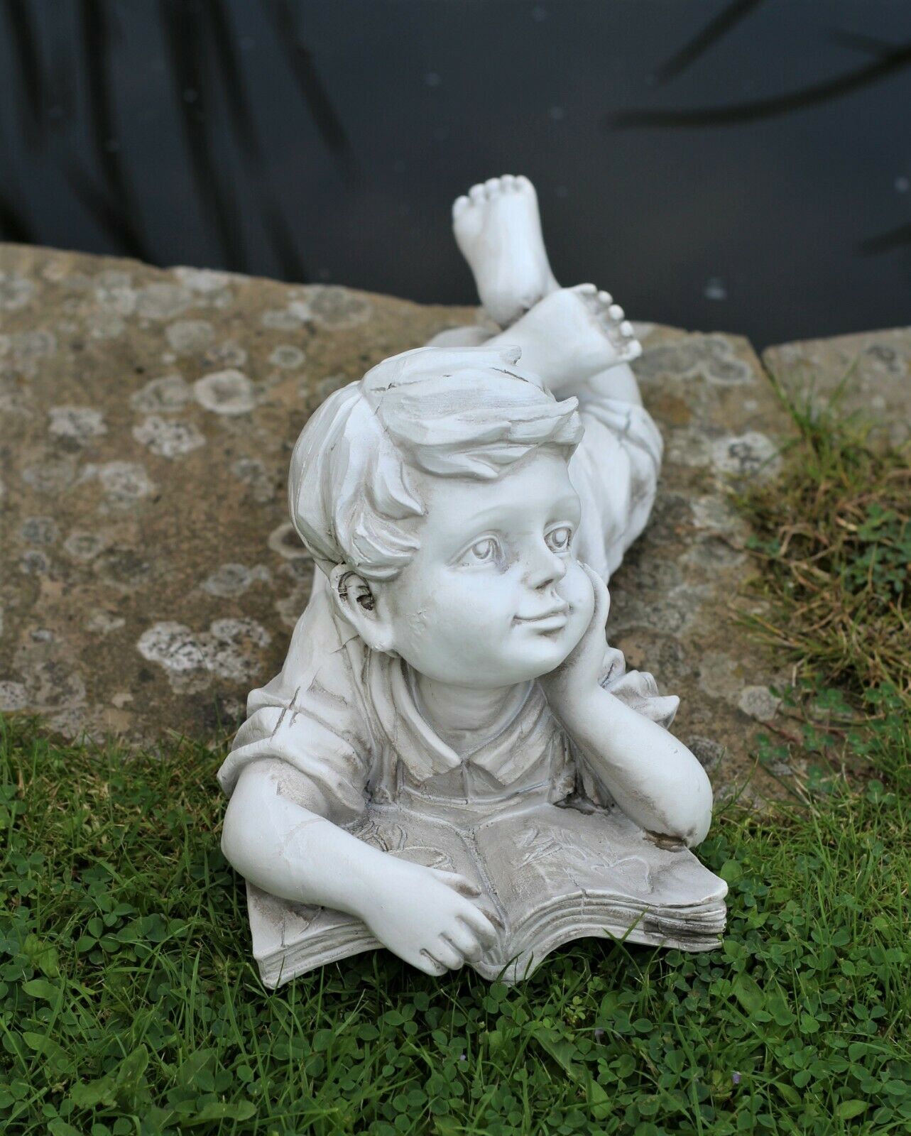 Boy with a Book in Antique White