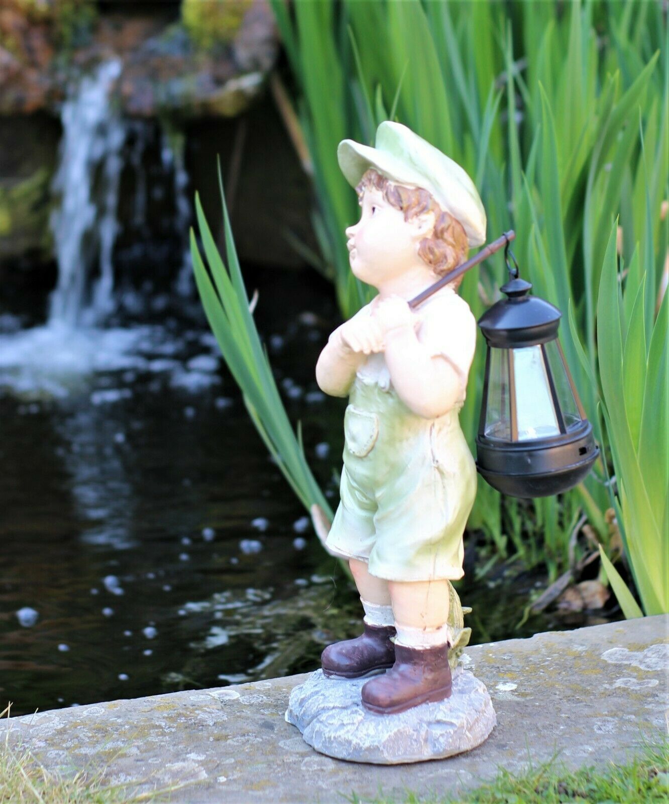 Little Girl with An Umbrella And Boy with Solar Light