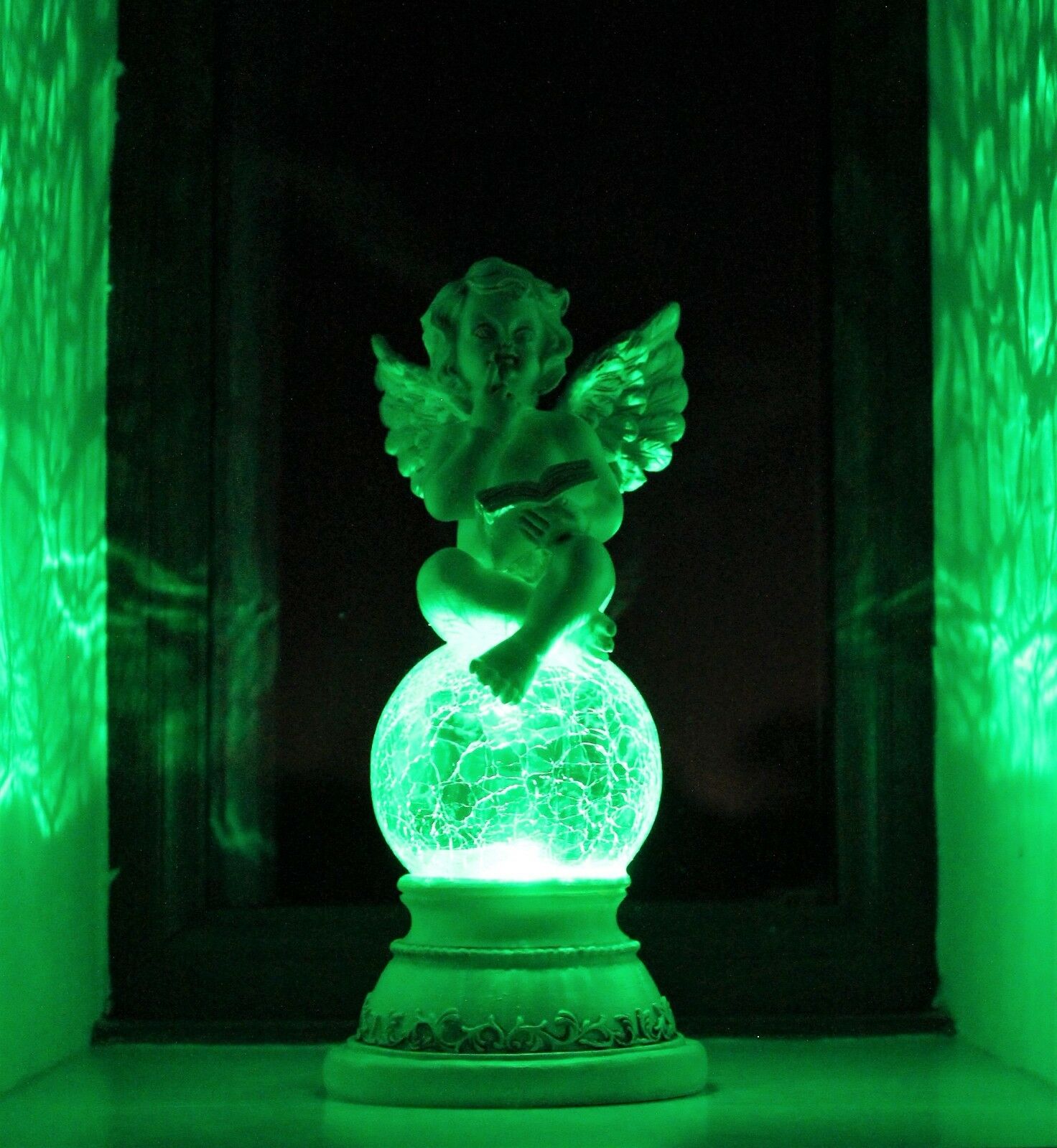 Solar Powered  Sitting Cherub Ornament