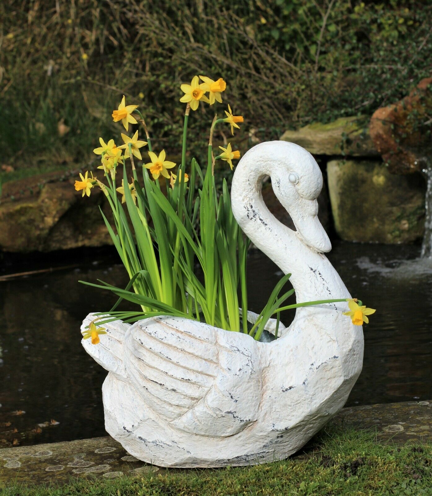 Pot Plant Planter in the Design of a Swan - 45cm