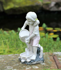 Solar Girl with Watering Can Garden Ornament