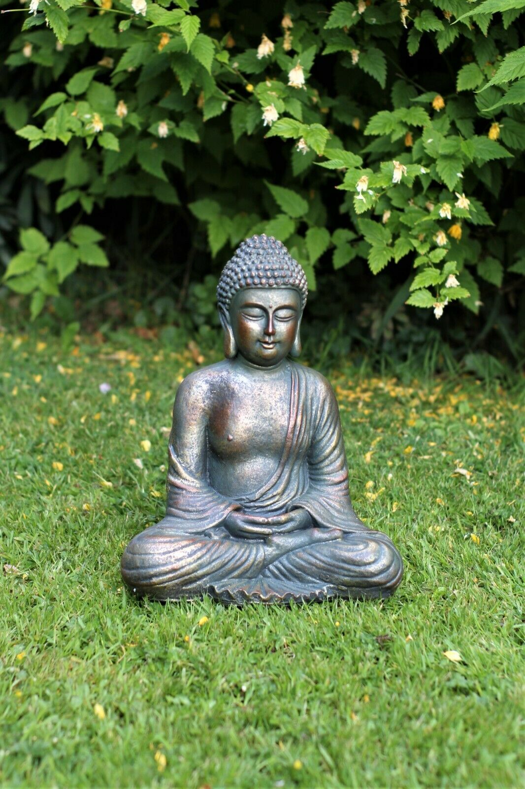 Bronze Stone Effect Sitting Buddha