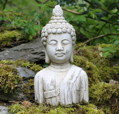 Buddha bust Ornament - Stone Drift Wood Effect