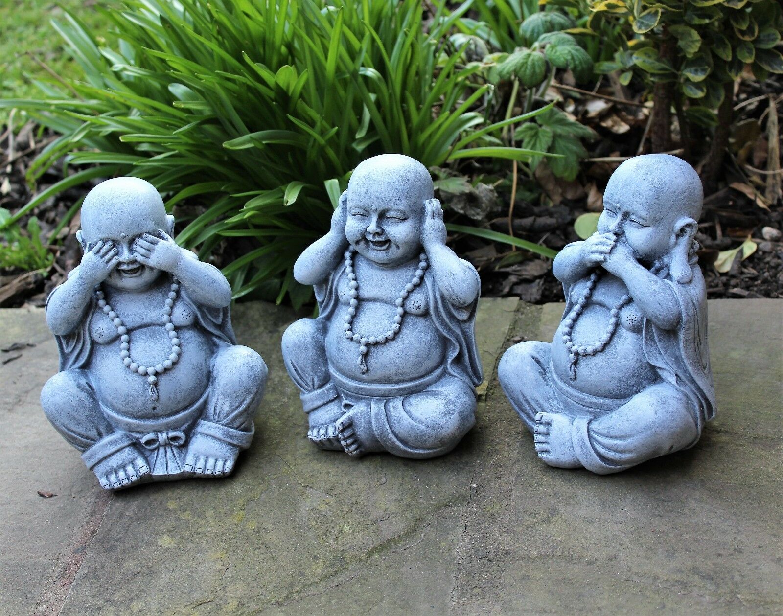 3 Wise Laughing Buddha - See no evil, Speak no evil, Hear no evil