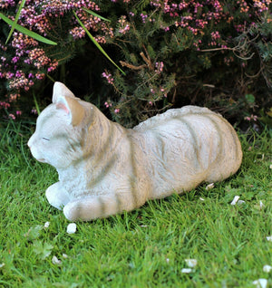 Grey Painted Resin Cat