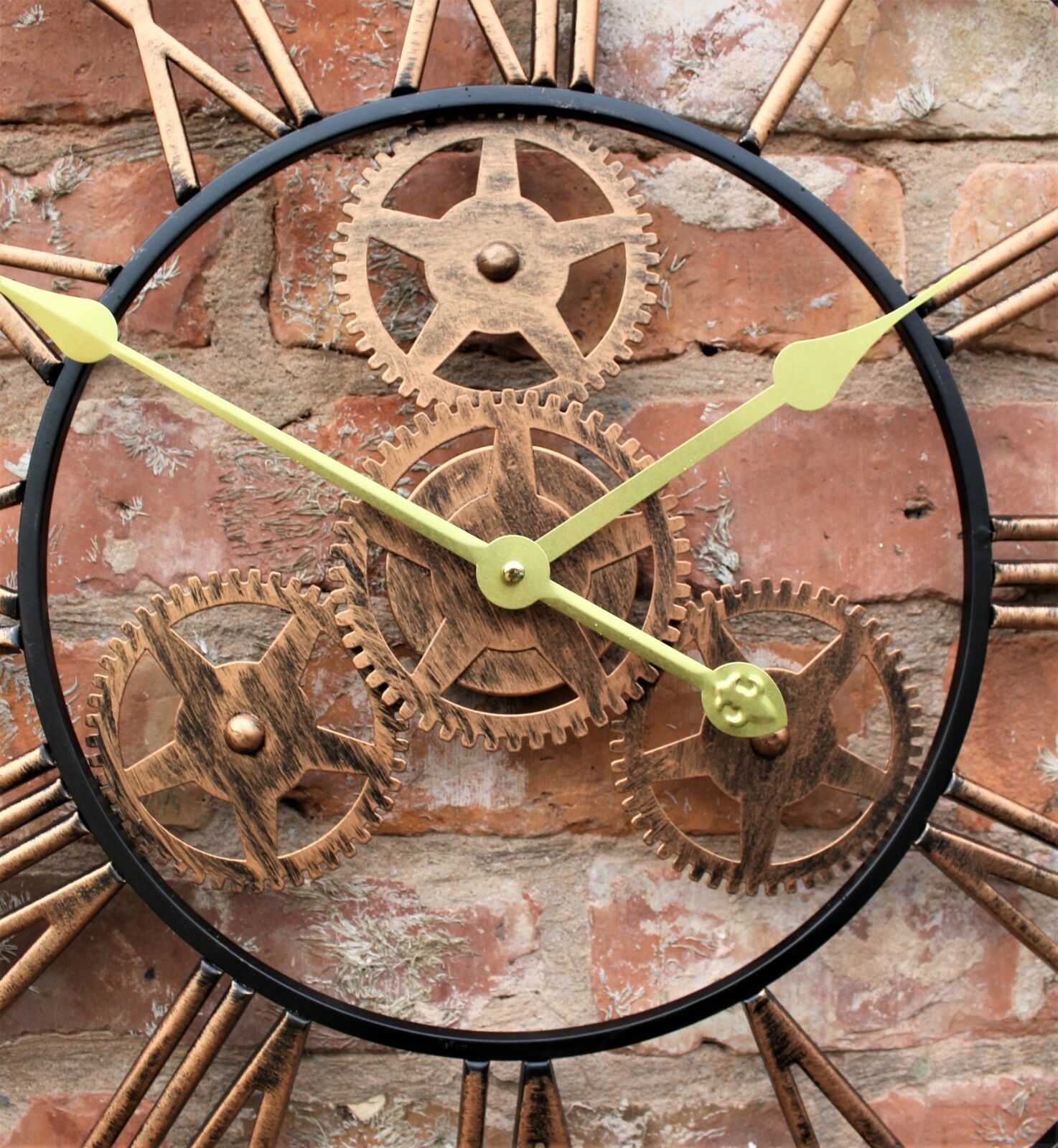 Large Skeleton Metal Open Face Garden Clock