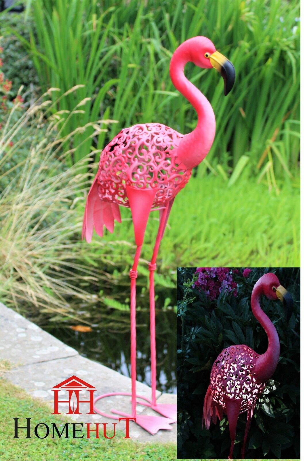 Metal Pink Silhouette Flamingo