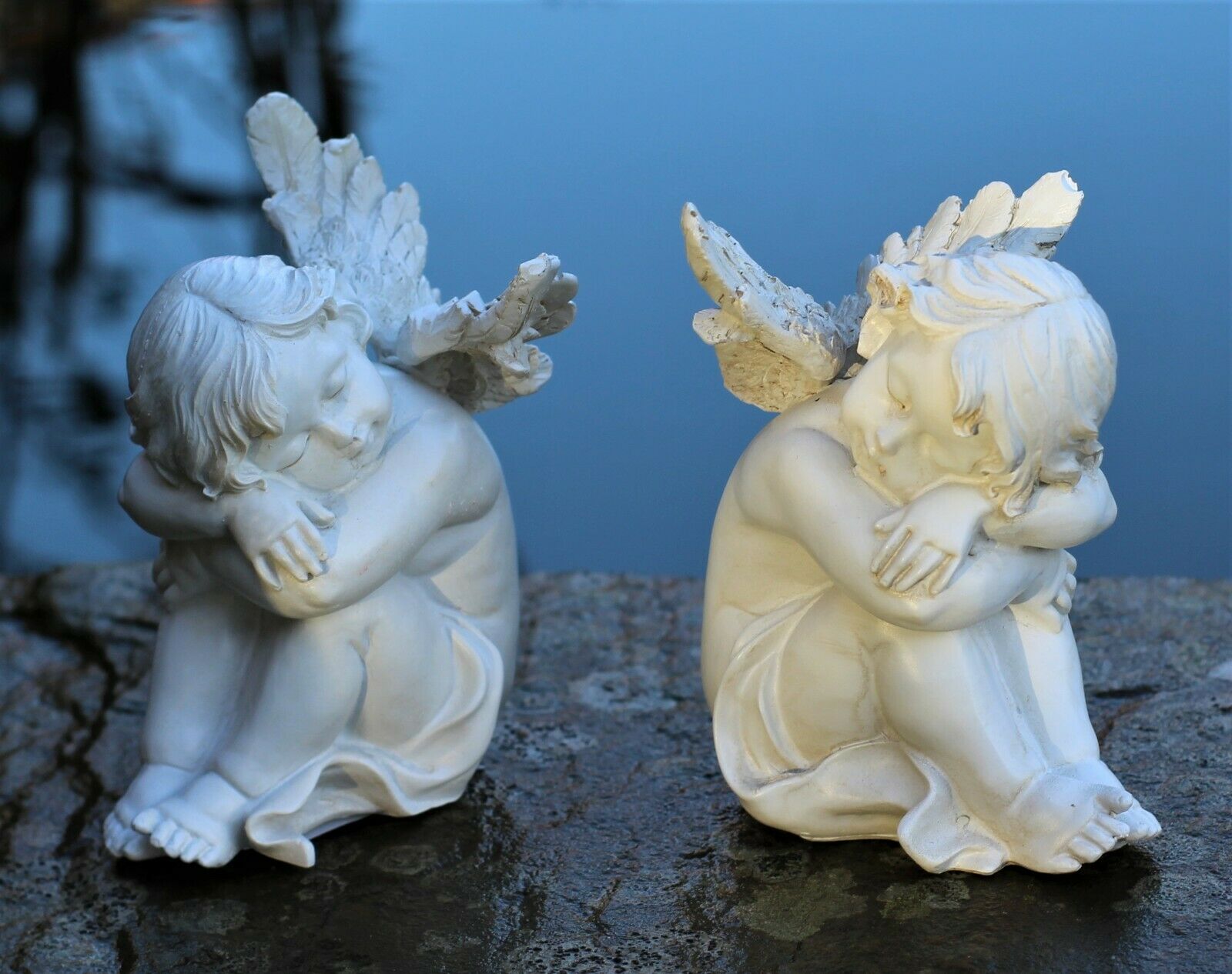 Pair of Sleeping Cherubs Garden Ornament