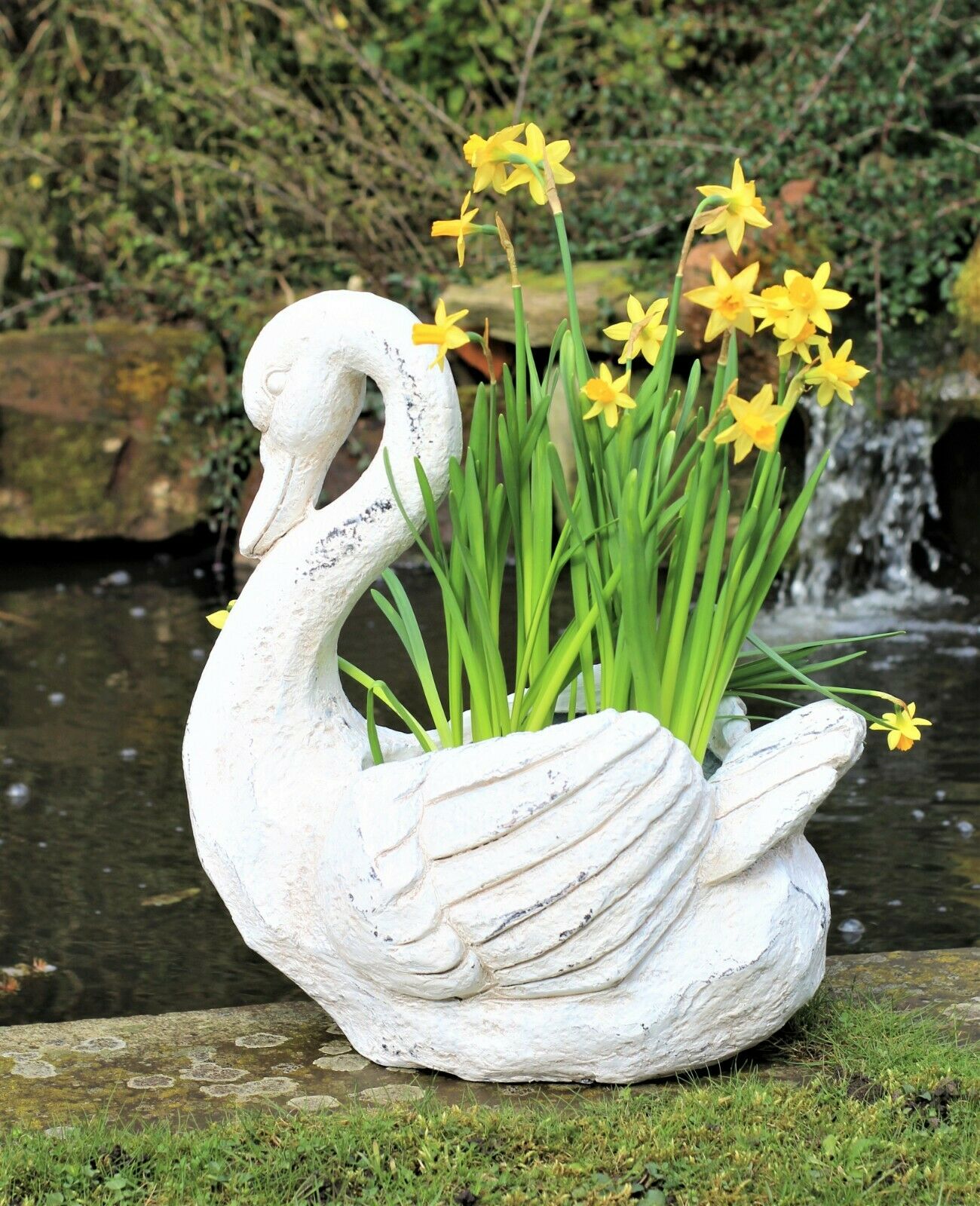 Pot Plant Planter in the Design of a Swan - 45cm