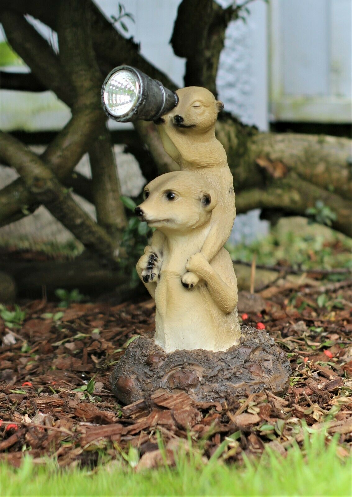 Solar Meerkat Family Garden Ornament