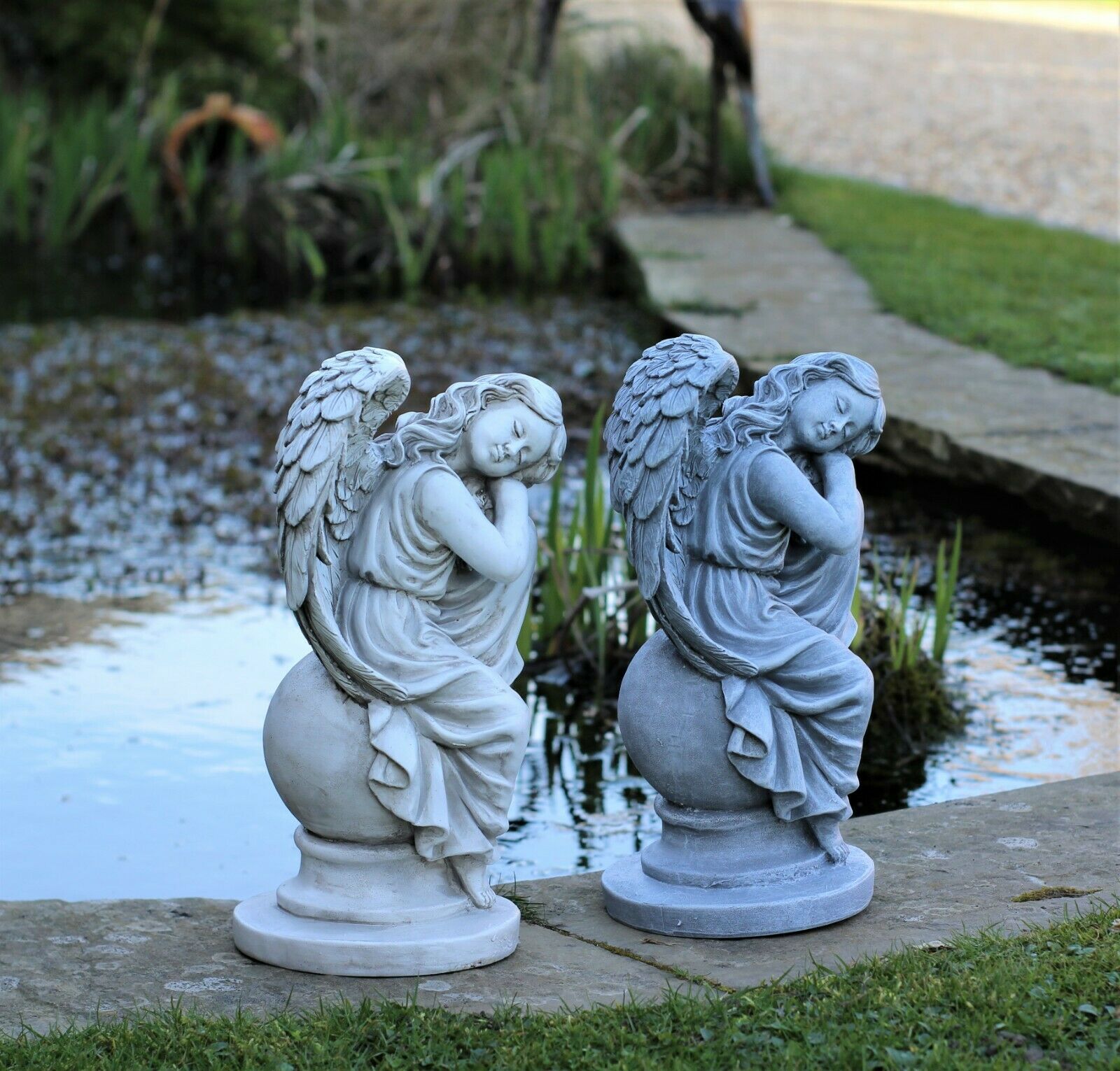 Angel Garden Ornament Grey or Beige