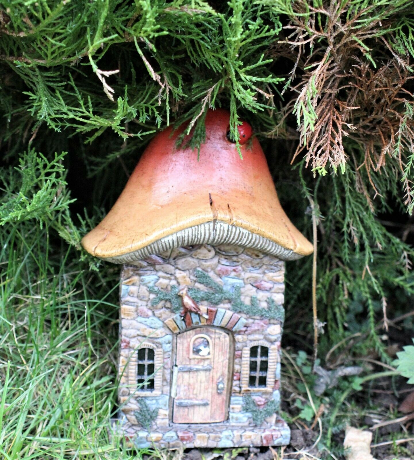 Mushroom Fairy Door with Opening and Closing Door