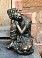 Large Bronze Effect Sitting Buddha