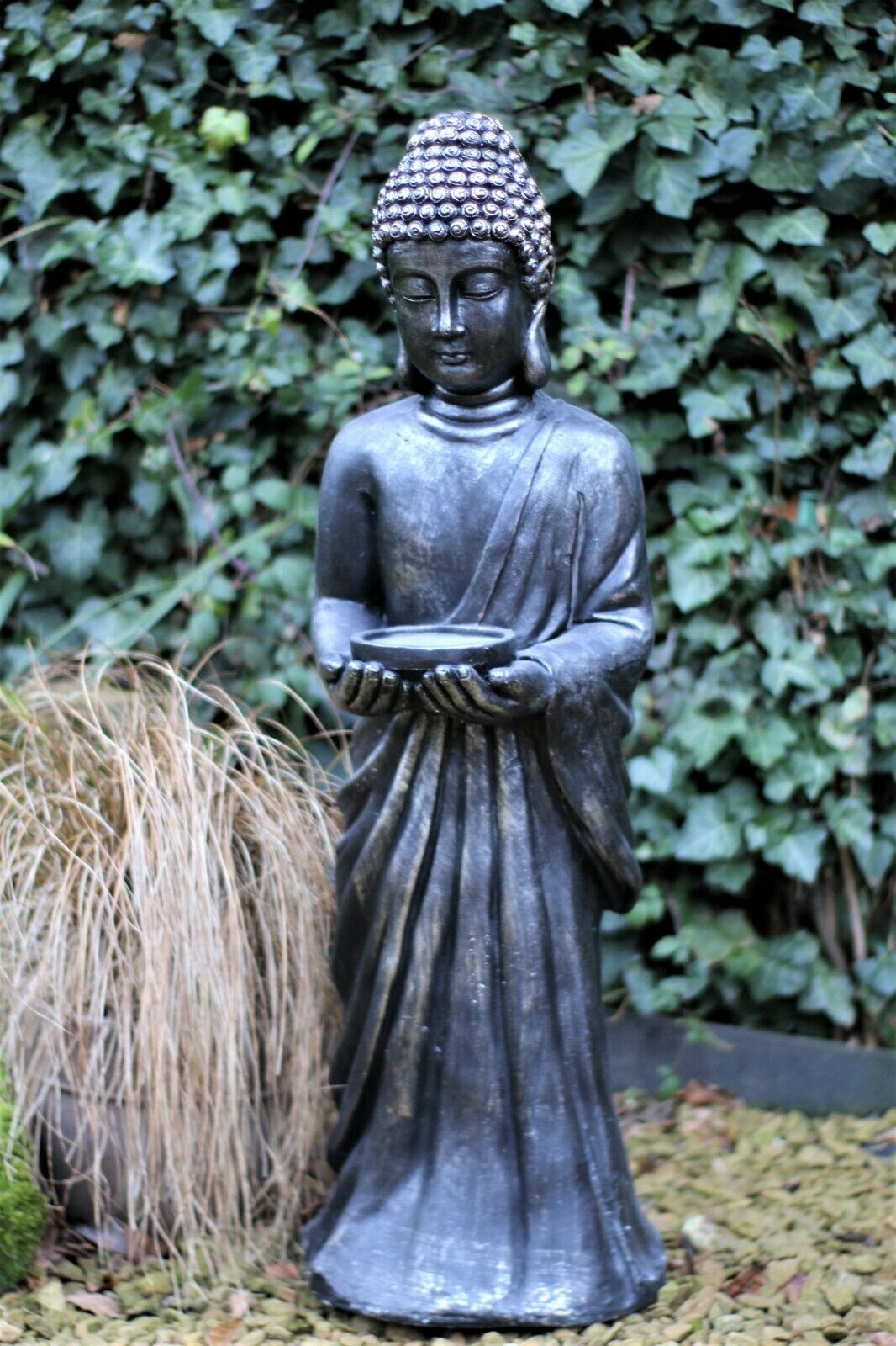 Rustic Dark Bronze Standing Buddha